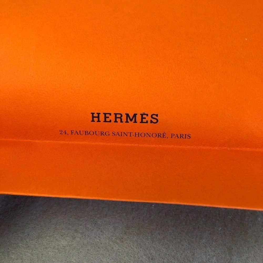Hermes Authentic Orange‎ Paper Shopping Bag Gift Small Rectangle 16x8.5x3.75